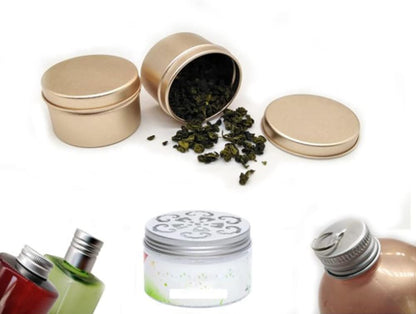 Othmro 24pcs Metal Round Tins - 0.5oz/15ml Aluminum Containers with Screw Lid for Salve, Spices, Lip Balm, Gold