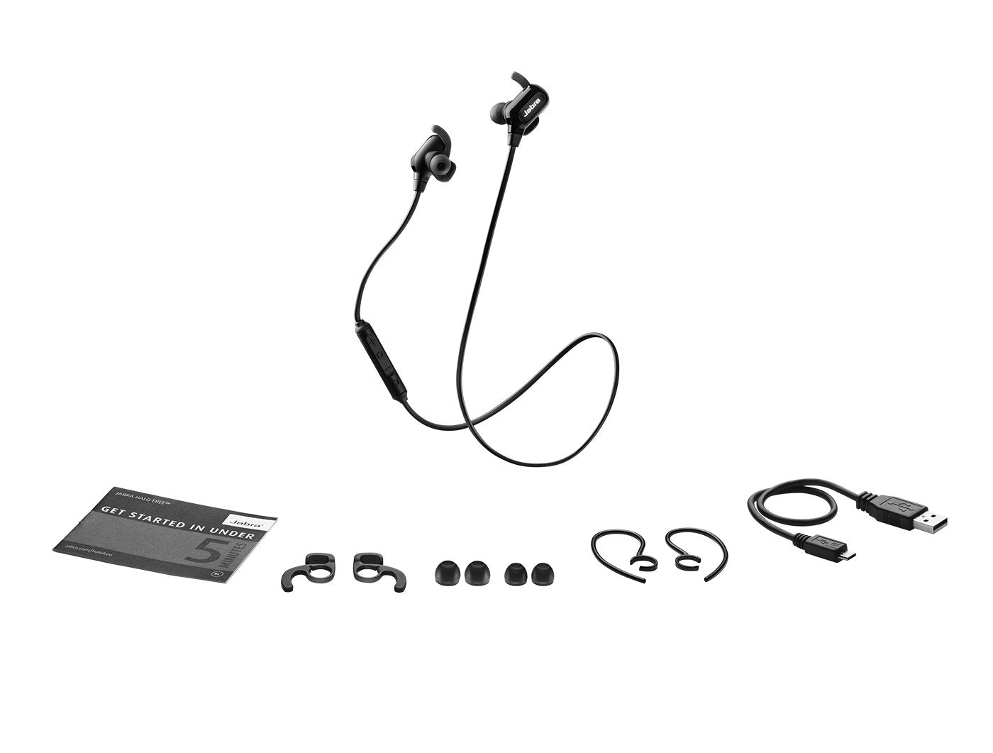 Jabra Halo Free Wireless Bluetooth Stereo Earbuds (Retail Packaging), Black