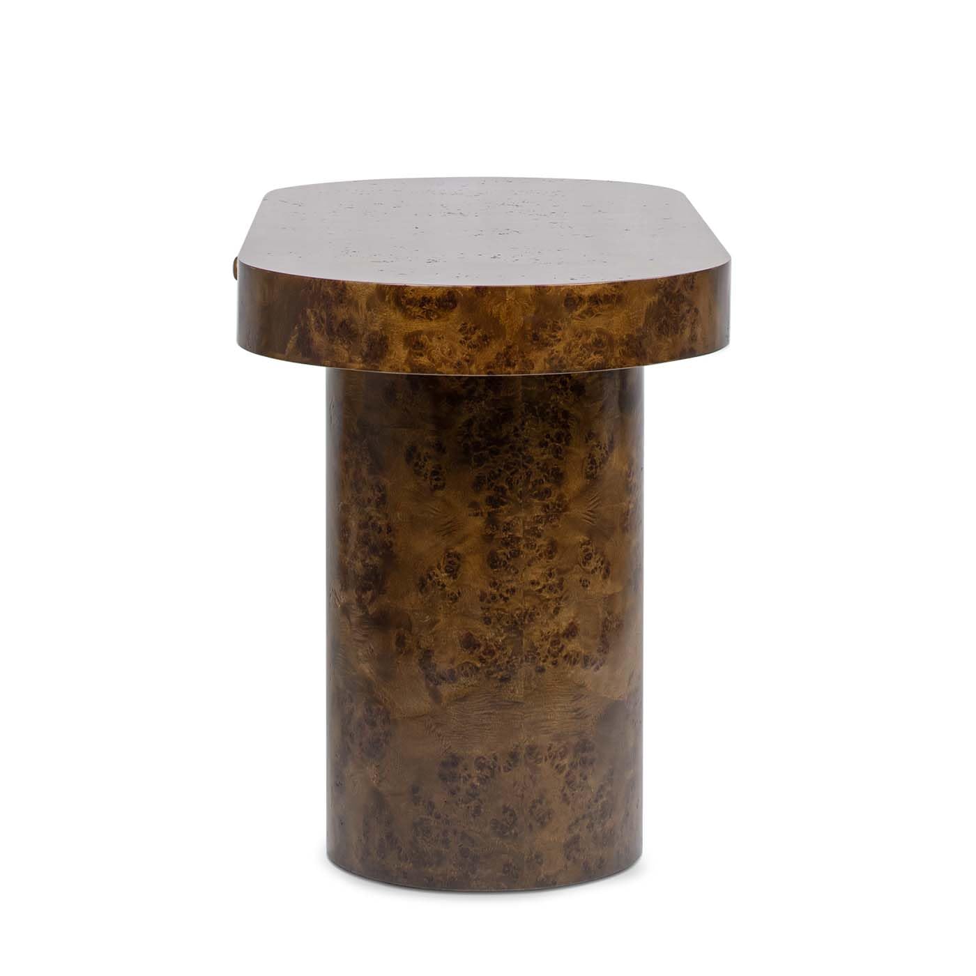 Jennifer Taylor Home Jesse 55.5" Single Drawer Oval Computer Desk, Dark Brown Burl Wood