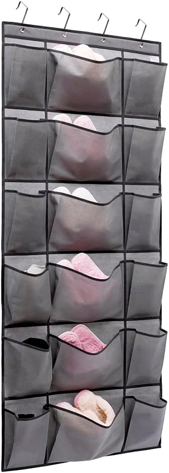 6 12 Over The Door Hanging Shoe Rack Organizer with Extra Large and Large Fabric Pockets Shoe Holder for Home Storage