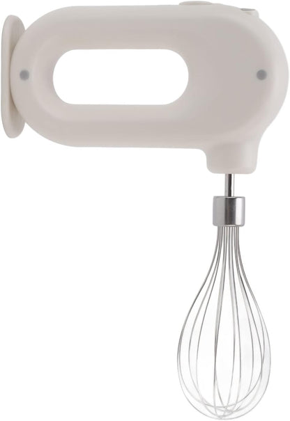 Wynboop Electric Hand Mixer, Mini Household Cordless Frother, Automatic Eggbeater, Double Stick Beer Foam Maker, White,