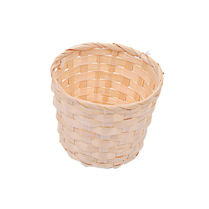 SAFIGLE Bamboo Desk Paper Wastebasket Straw Basket Weaving Organizer, Small Finishing Basket