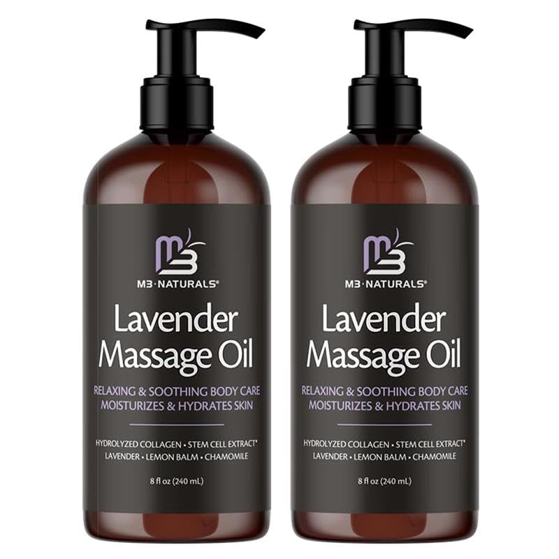 M3 Naturals Firming Body Massage Oil with Collagen & Stem Cell – Helps Smooth The Appearance of Cellulite & Improve Skin Texture – Refreshing Aromatherapy Body Oil for Legs & Full Body – 16 Fl Oz