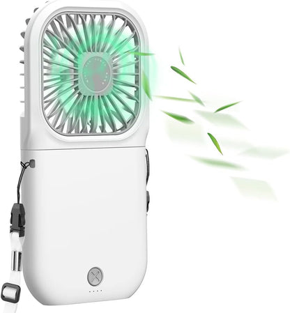 AICase Handheld Portable Mini Fan, 3000mAh USB Rechargeable, 3 Speed Adjustable, Neck Lanyard