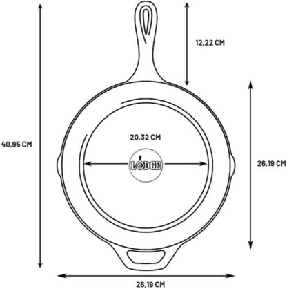 Lodge 10.25 Inch Pre-Seasoned Cast Iron Skillet - Versatile Sugar Skull Design - Ideal for Oven, Stove, Grill, or Campfire