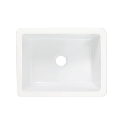 Sinkology Eden 23 Inch Undermount Fireclay Kitchen Sink White Single Bowl – Deep Basin, Fits 26 Inch Cabinet