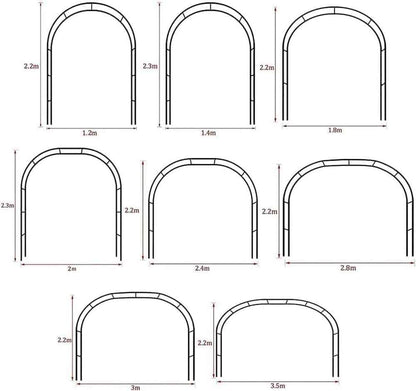 Large Steel Rose Arch Trellis Archway for Climbing Plants Decorative Garden Metal Arches Outdoor Wedding Decoration 180cm x 220cm / 300cm x 220cm (White W3meters*H2.2M)