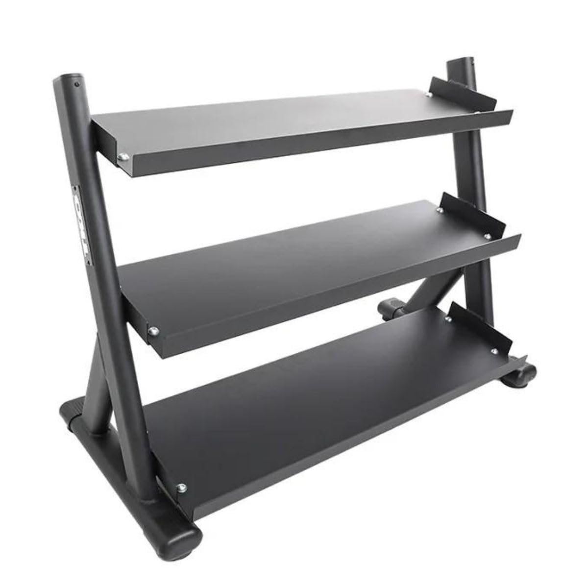 TKO 3-Tier Dumbbell Rack & Kettlebell Rack | Perfect for Any Home Gym | Black Weight Stand | Keep Your Workout Area Clean & Safe