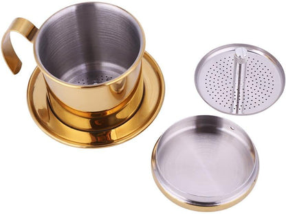 Stainless Steel Vietnamese Coffee Maker Filters, Drip Coffee Filter Pot, Single Serving Cup for Coffee Lovers