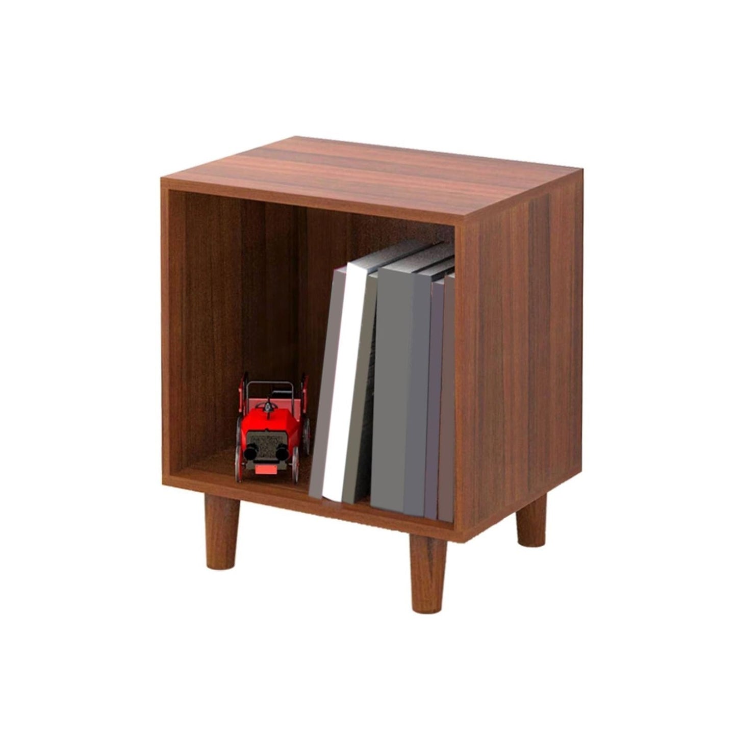 YUHUAWF Vinyl Record Holder Low Open CD Record Cabinet Wooden Storage Bookcase Bedside Table with Feet CD Holder