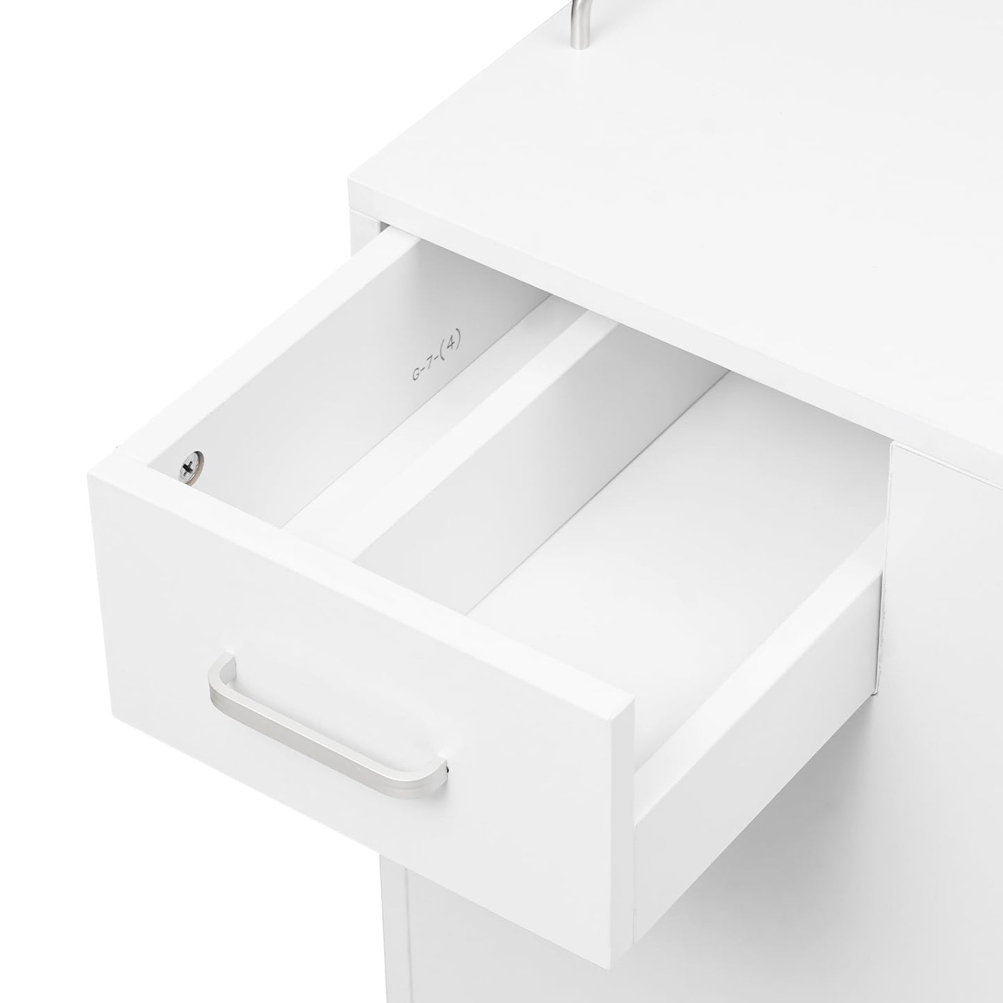 TREMENPOW Foldable Manicure Table, Single Station Nail Desk, Manicure Table with 3 Drawers & Wheels, 220lb Capacity, for Nail Salons, Beauty Spa, Home Office, Writing or Computer Desk