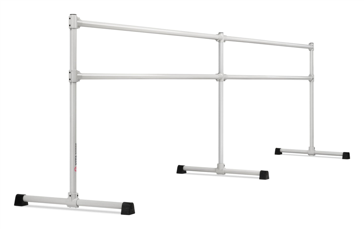 VITA Barre Portable Freestanding Double Ballet Barre, Extreme, 14 Ft Bars, Satin Silver, Steel | Fixed Height, Made in USA, Home or Gym Exercise Equipment for Kids & Adults | Dance, Fitness, Pilates