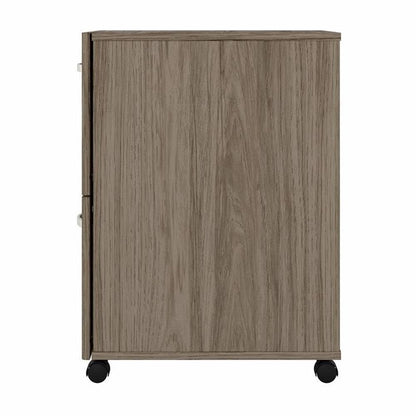 Bush Business Furniture Hybrid 2 Drawer Mobile File Cabinet in Modern Hickory - Assembled