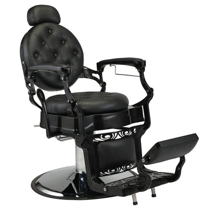 TEOYETTSF Haircut Beauty Salon Chair Hydraulic Barber Chair Styling Retro Leather Barber Chair Black