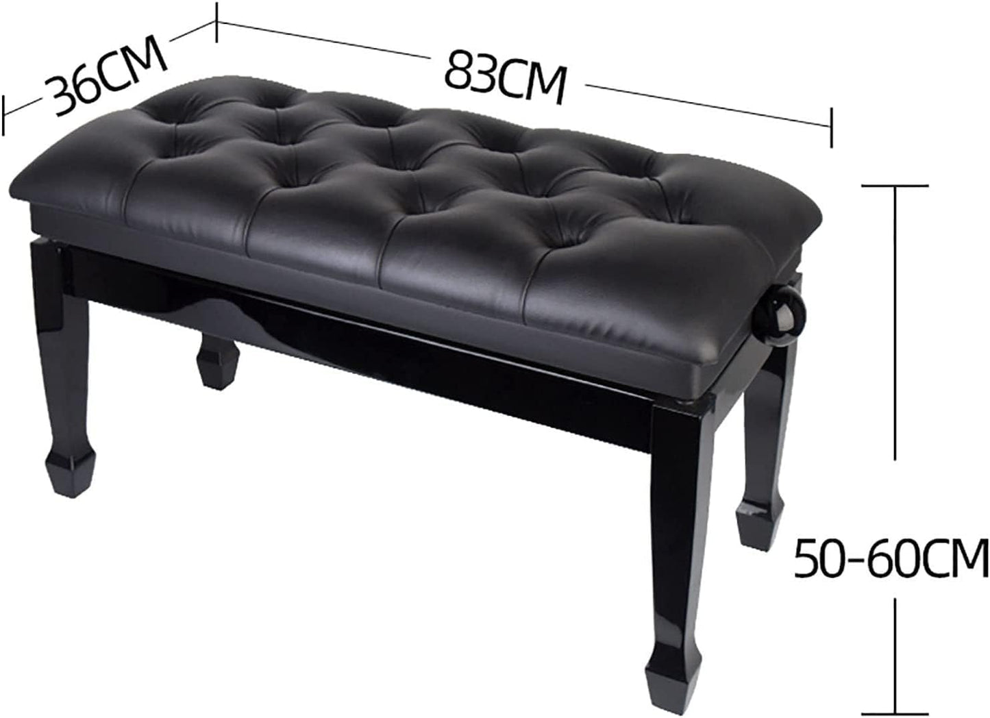 EliteBloom Adjustable Piano Bench with Padded Leather Cushion Luxury Piano Stool for Home Church School University,