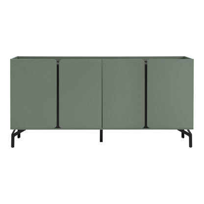 24/7 Shop at Home Elwin 60" Modern Sideboard Buffet, Storage Cabinet with Doors and Adjustable Shelves for Dining, Living Room, Kitchen, Entryway, Office, Sage Green & Black
