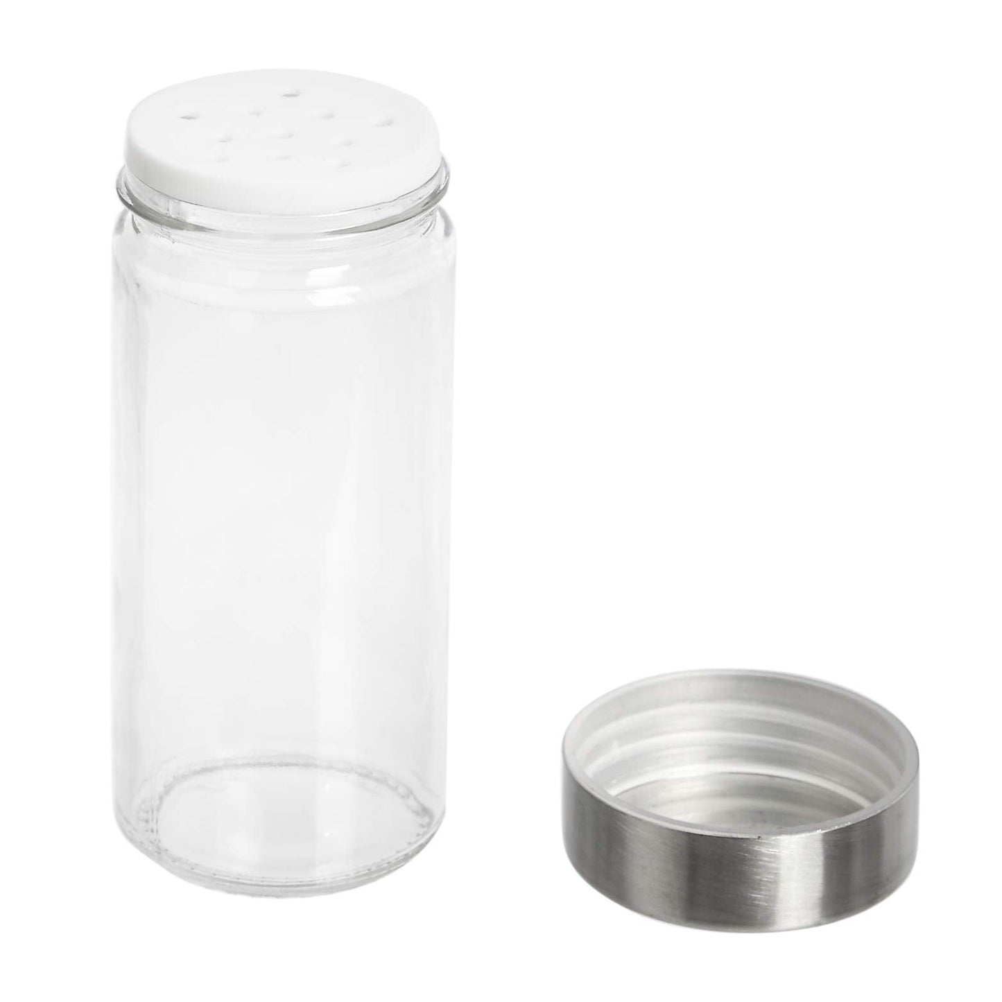 Amazon Basics 20 Jars Spice Rack Organizer, Space-Saving Kitchen Organizer with Glass Spice Jars, Sturdy, Silver