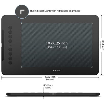 XPPen Updated Deco 01 V3 Drawing Tablet-16384 Levels of Pressure Battery-Free Stylus, 10x6 Inch OSU Graphic Tablet, 8 Hotkeys for Digital Art, Teaching, Gaming Drawing Pad for Chrome, PC, Mac, Android