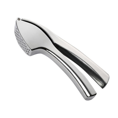 Heavy Duty Garlic Press, Zinc Alloy Garlic Crusher & Mincer, Easy Squeeze Garlic Press Tool with Ergonomic Handle, Garlic Mincer with Peeler Tube & Cleaning Brush for Kitchen Cooking