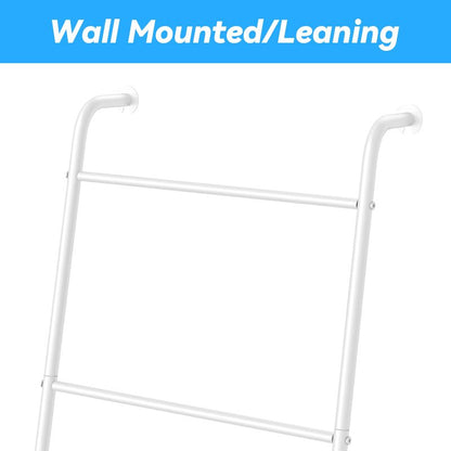 ABQ Blanket Ladder Outdoor Towel Rack for Pool, Decorative Metal Holder for The Living Room Bathroom, White