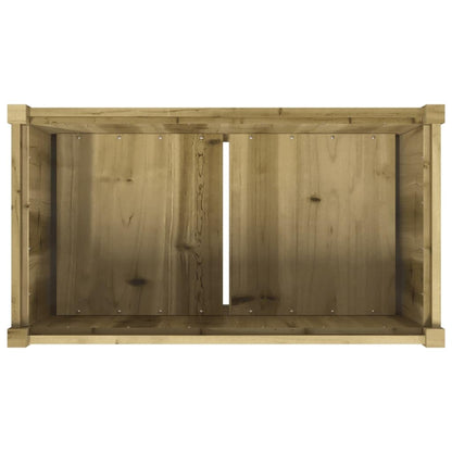 Tmriohed Large Outdoor Rustic Pine Planter Box 35.4 x 35.4 x 27.6 in Treated Solid Wood Vegetable or Flower Bed for Garden, Patio, Balcony