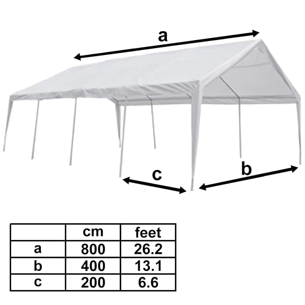 Xhnifbn White Party Tent 26.2'x13.1' PE Canopy Gazebo with Steel Frame, 4 Sidewalls & Windows, UV-Resistant Shelter for Backyard Camping Festivals Outdoor