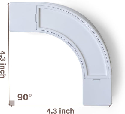 90 Curved Connectors for Track Curtains, Ceiling Mount/Wall Mount, White 2PCS