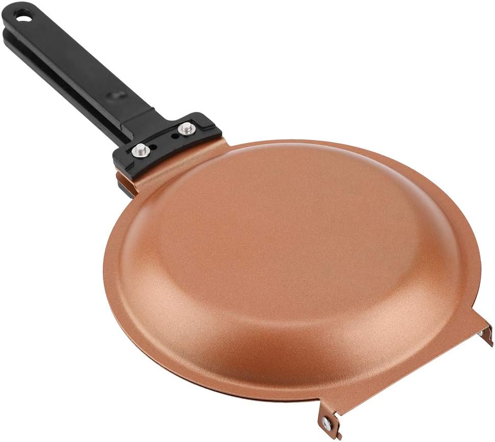 Tbest Double Sided Frying Pan, Non Stick Flip Skillet for Omelettes, Egg Pan with Lid