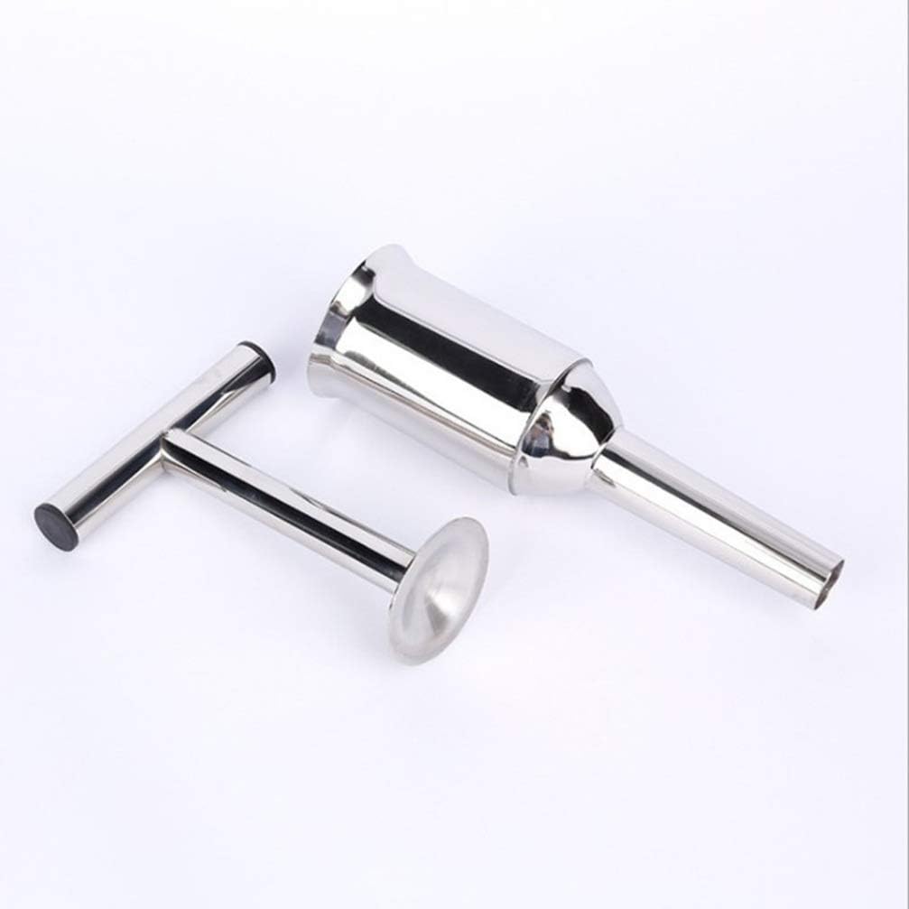 Stainless Steel Sausage Stuffer Tubes Filler Meat Filling Funnel Stuffer Tools, 28cm