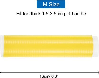uxcell Silicone Pan Handle Sleeve, Yellow Heat Resistant Cover for Cast Iron Frying Pan Handle Holder Spatulas (M)