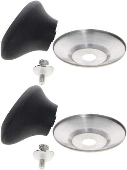 MroMax Universal Pot Lid Cover Knob - Replacement Knob for Kitchen Cookware, Black Beveled, 2Pcs