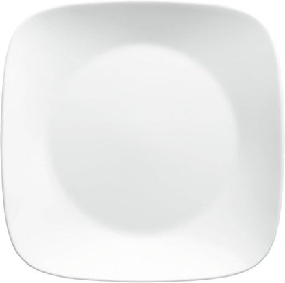 Corelle Vitrelle 6-Piece Salad Plate Set - Lightweight, Chip-Resistant 9-Inch Square Plates in White