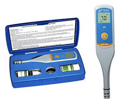 Apera Instruments, LLC-AI221 SX610 Waterproof pH Pen Tester, ±0.1 pH Accuracy, 0-14.0 pH Range, Suitable for Test Tube Testing, Replaceable Probe