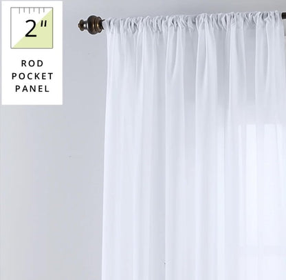 SmartSheer Thermoregulating Semi-Sheer Curtains – Energy-Saving Privacy Panels with UV Light Deflection, Heat & Cold Insulation (White, 63L x 59W, Pack of 1)