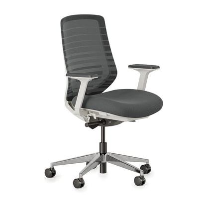 Branch Ergonomic Chair - A Versatile Desk Chair with Adjustable Lumbar Support, Breathable Mesh Backrest, and Smooth Wheels - Experience Optimal Comfort and Support - Graphite - White