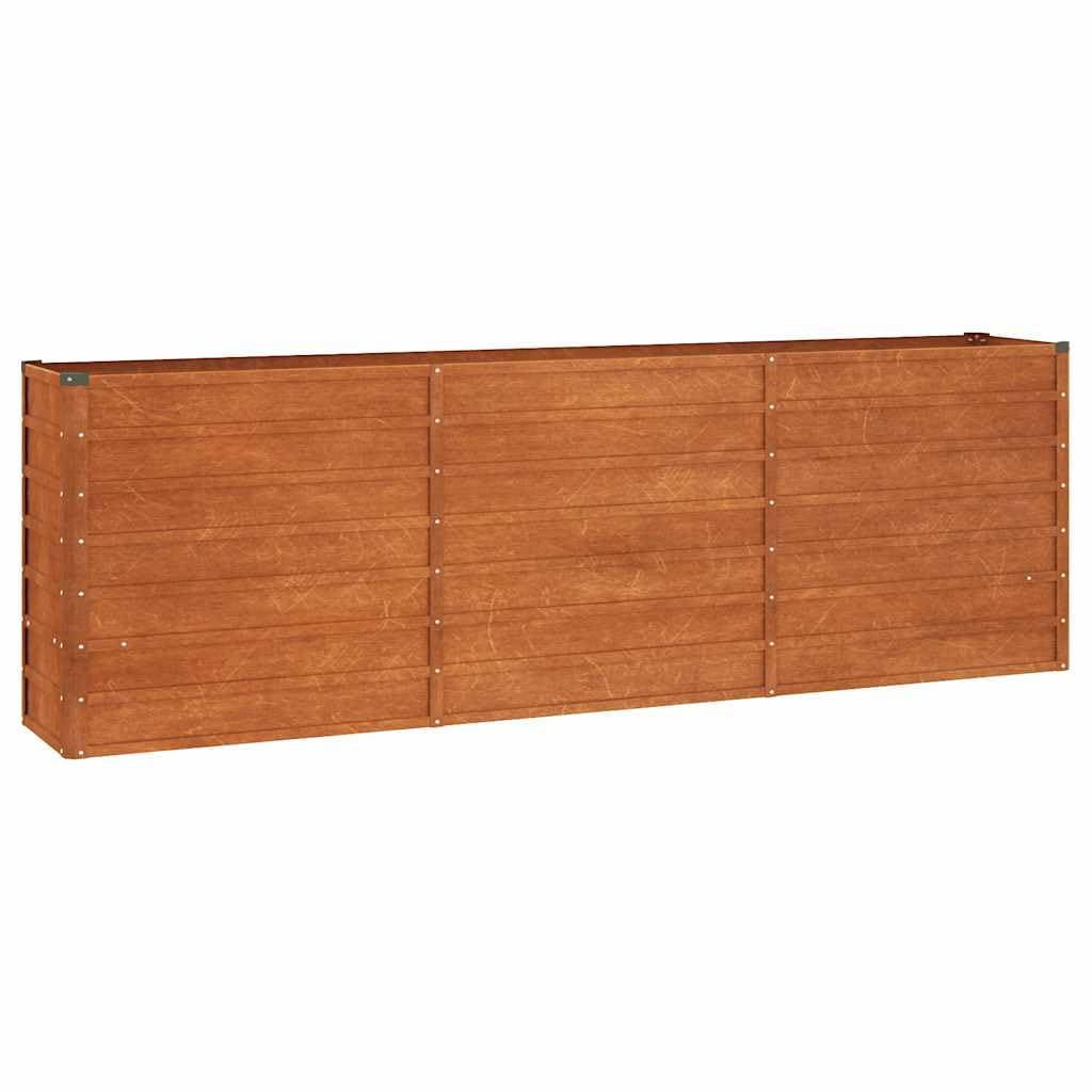Foknhdi Corten Steel Raised Garden Bed Large 94.5 x 94.5 x 30.3 in Rustic Planter Box with Natural Rusty Patina for Patio Outdoor Herb & Veggie Growing