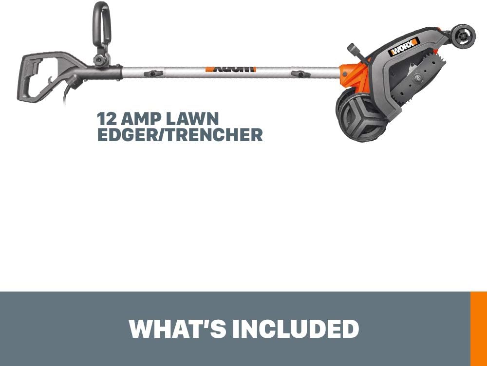 WORX WG896 12 Amp Electric Lawn Edger & Trencher, 7.5 Inch, Orange and Black
