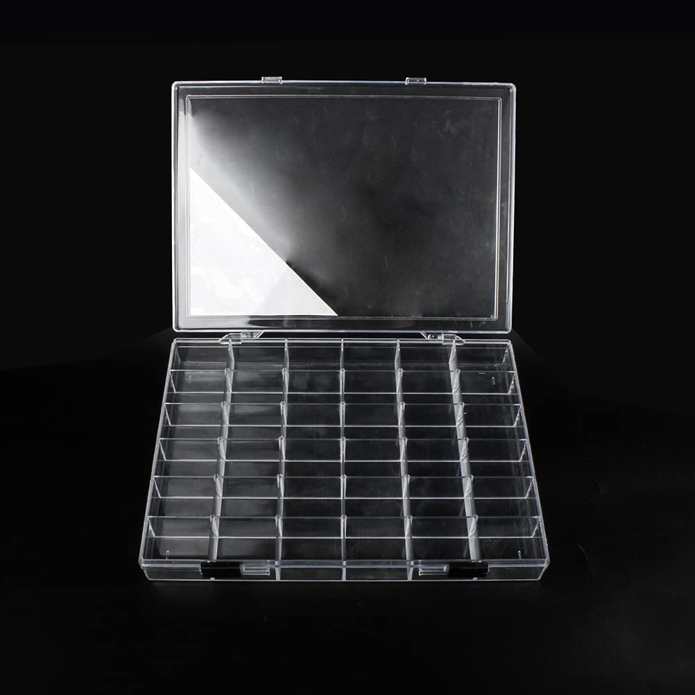Chemlliy 36 Grids Clear Plastic Organizer Box, Craft Storage Container for Beads Organizer, Art DIY, Crafts Jewelry Storage, Fishing Tackles, Rock Collection, 1 Pack
