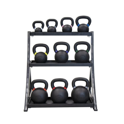 Technical Knock Out 3-Tier Kettlebell Rack | Perfect for Any Home Gym | Black Kettle Bell Weight Stand | Keep Your Workout Area Clean & Safe