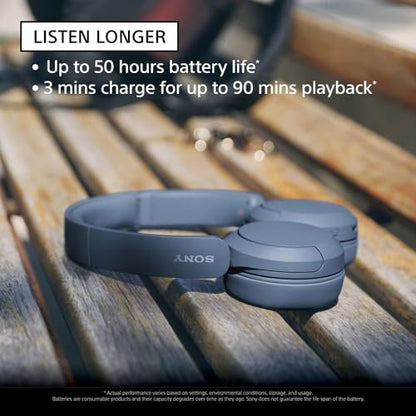Sony WH-CH520 Wireless Headphones Bluetooth On-Ear Headset with Microphone and up to 50 Hours Battery Life with Quick Charging, Cappuccino