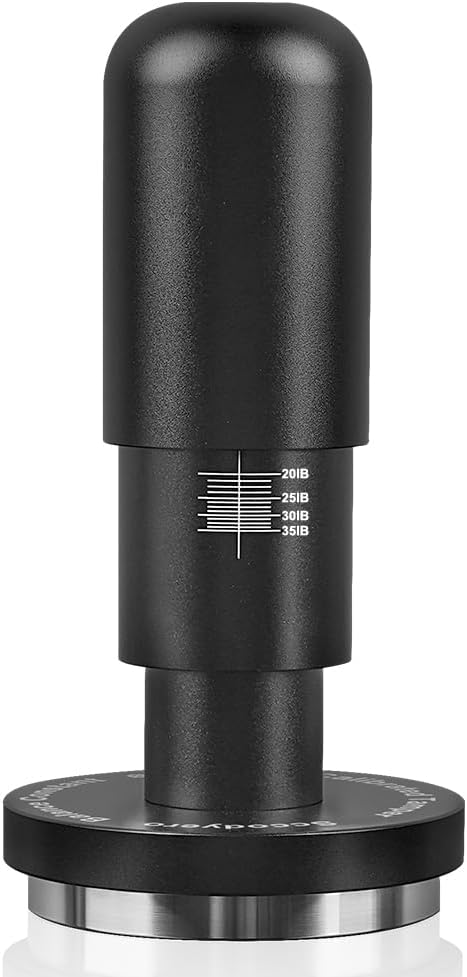 51mm Calibrated Espresso Tamper with Adjustable Pressure Feature, Anodized Aluminum Handle and Stainless Steel Base