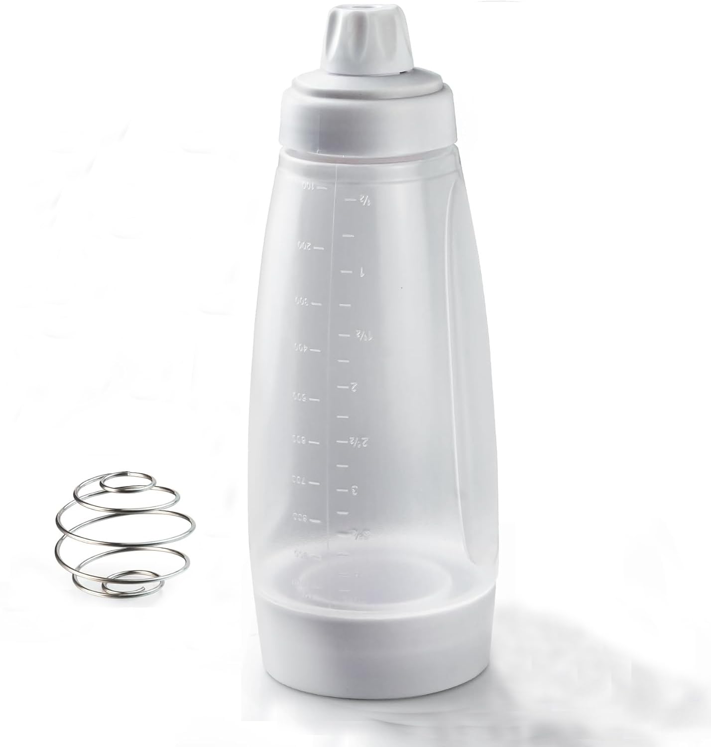 Pancake Batter Dispenser with Blender Balls,33.8 Oz Silicone Squeeze Pancake Mixer, Kitchen Pancake Batter Dispenser Bottle Baking Tool for Cupcakes, Crepes, Waffle, Muffins,Qatayef,Cupcakes