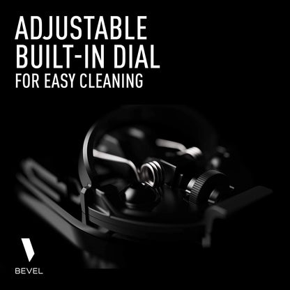 Bevel Beard Trimmer for Men - Black Edition Cordless Trimmer, 8 Hour Rechargeable Battery Life, Tool Free Adjustable Zero Gapped Blade, Barber Supplies, Mustache Trimmer