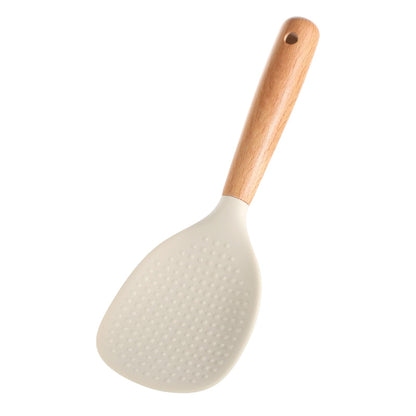 White Standing Silicone Rice Spoon Paddle, Non-stick Silicone Rice Spoon Household Rices Shovel Heat Resistant Anti-scalding Durable Rices and Potato Server Spoons(White)