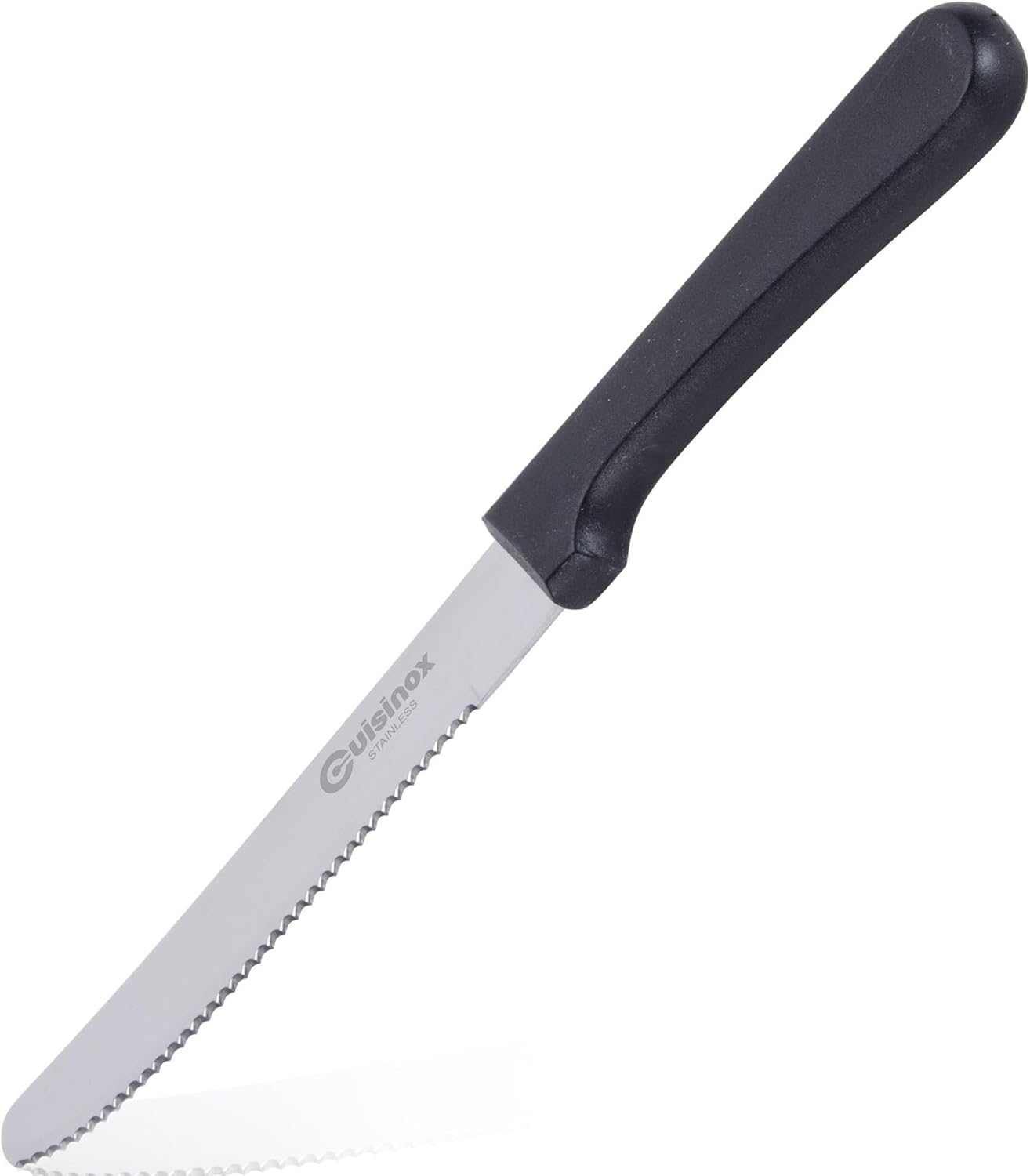 Cuisinox Set of 4 Steak Knives with Black Polypropylene Handle and Rounded Tip