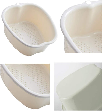 AXLOFO® Foot Soaking Bath Basin, Large Plastic Foot Soaking Tub, Foot Massage Foot Bath Bucket, Great for Getting the Dead/Old Skin Off Your Feet (whitebasin)