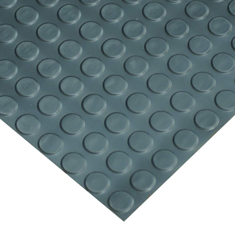 Rubber-Cal Coin-Pattern Thermoplastic Flooring - 3.5mm x 36" x 20ft - Black