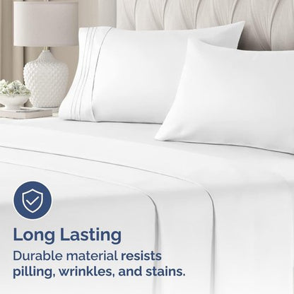 King Pillow Cases by [Brand Name] - Ultra Soft Hotel Quality Covers | Wrinkle-Free, Stain Resistant - 2 Piece Set - White
