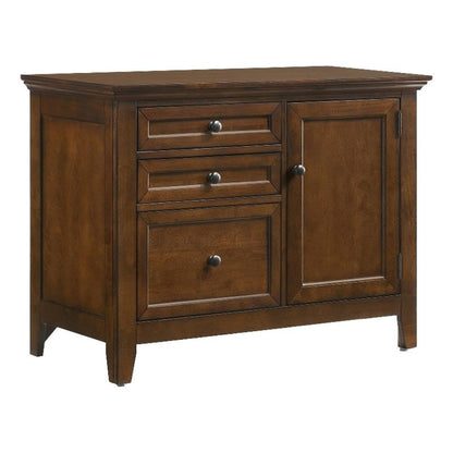 Pemberly Row Home Office Wooden Credenza, 41 in, Tuscan Finish, Solid Hardwood Construction, File Drawers with Steel Ball Bearing Glides, Transitional Style Storage for Office or Home Use