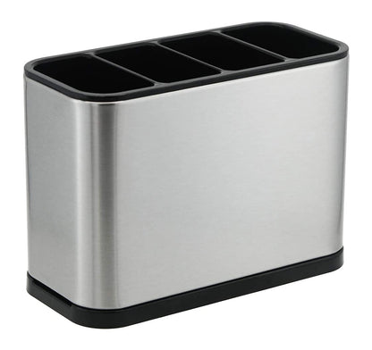 KESOL Kitchen Utensil Holder, Stainless Steel Utensil Drying Rack Flatware Holder Sinkware Caddy Countertop Organizer with 4 Divided Compartments, Rust Proof